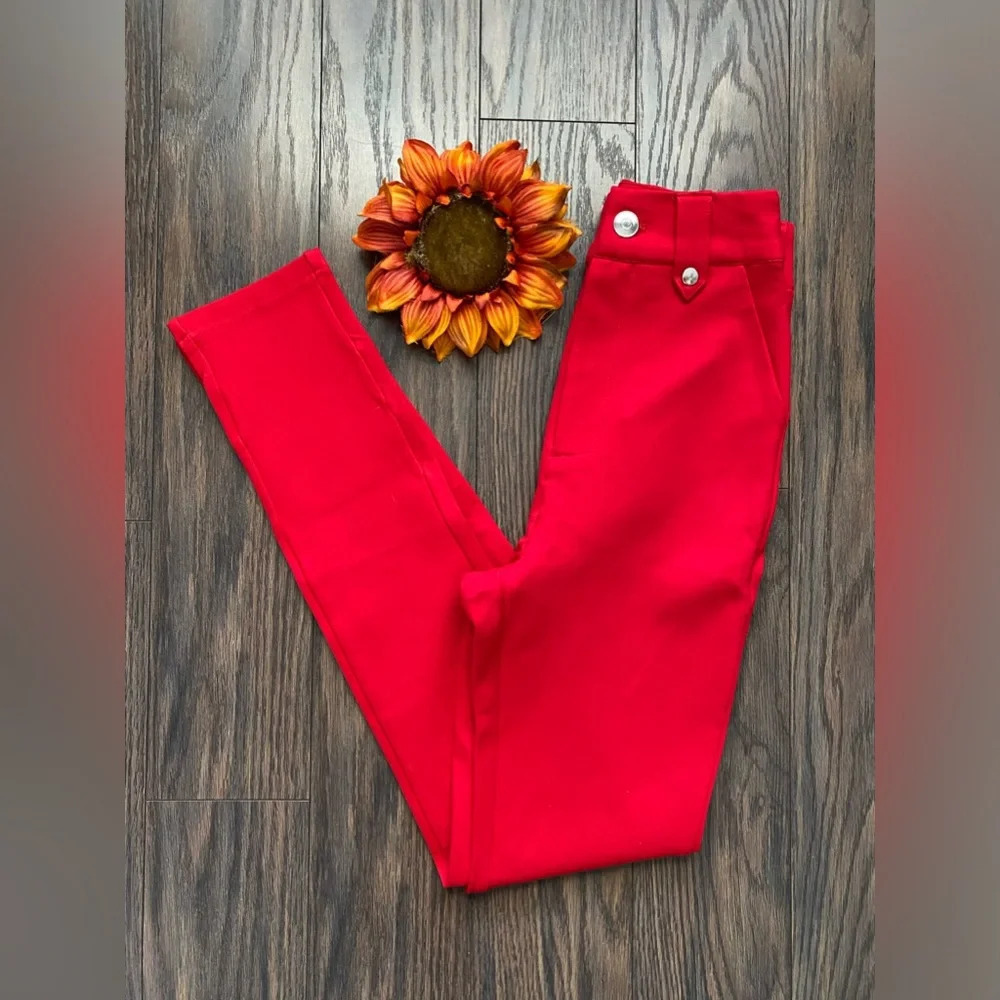🦋B2G1🦋UNIQUE VINTAGE Red Cigarette Kitty Pants NWT | X-SMALL | - Picture 9 of 12